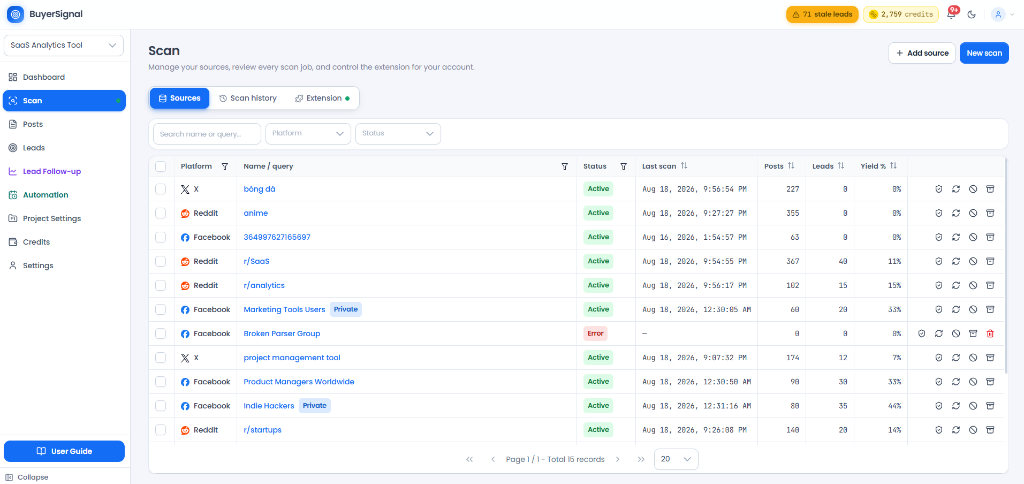 Set Up Scanning Sources